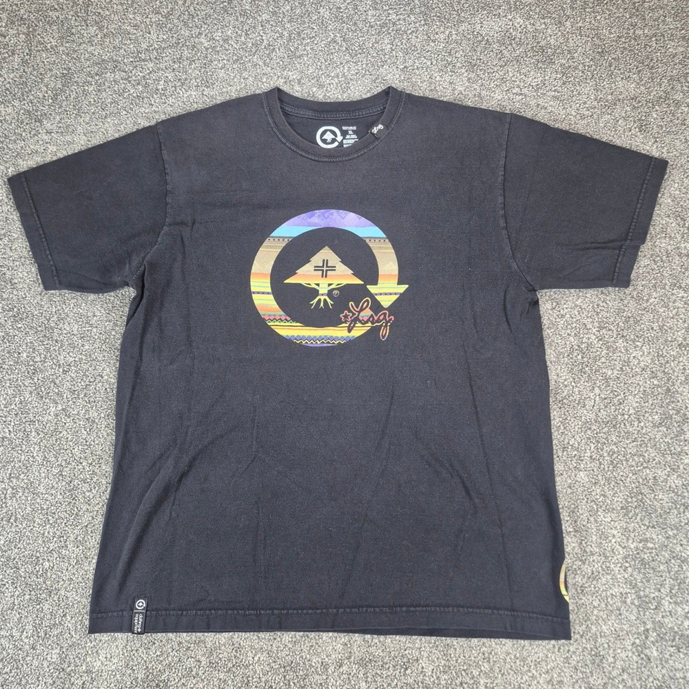 LRG Lifted Research Group T-Shirt Mens XL Black Short Sleeve Streetwear
